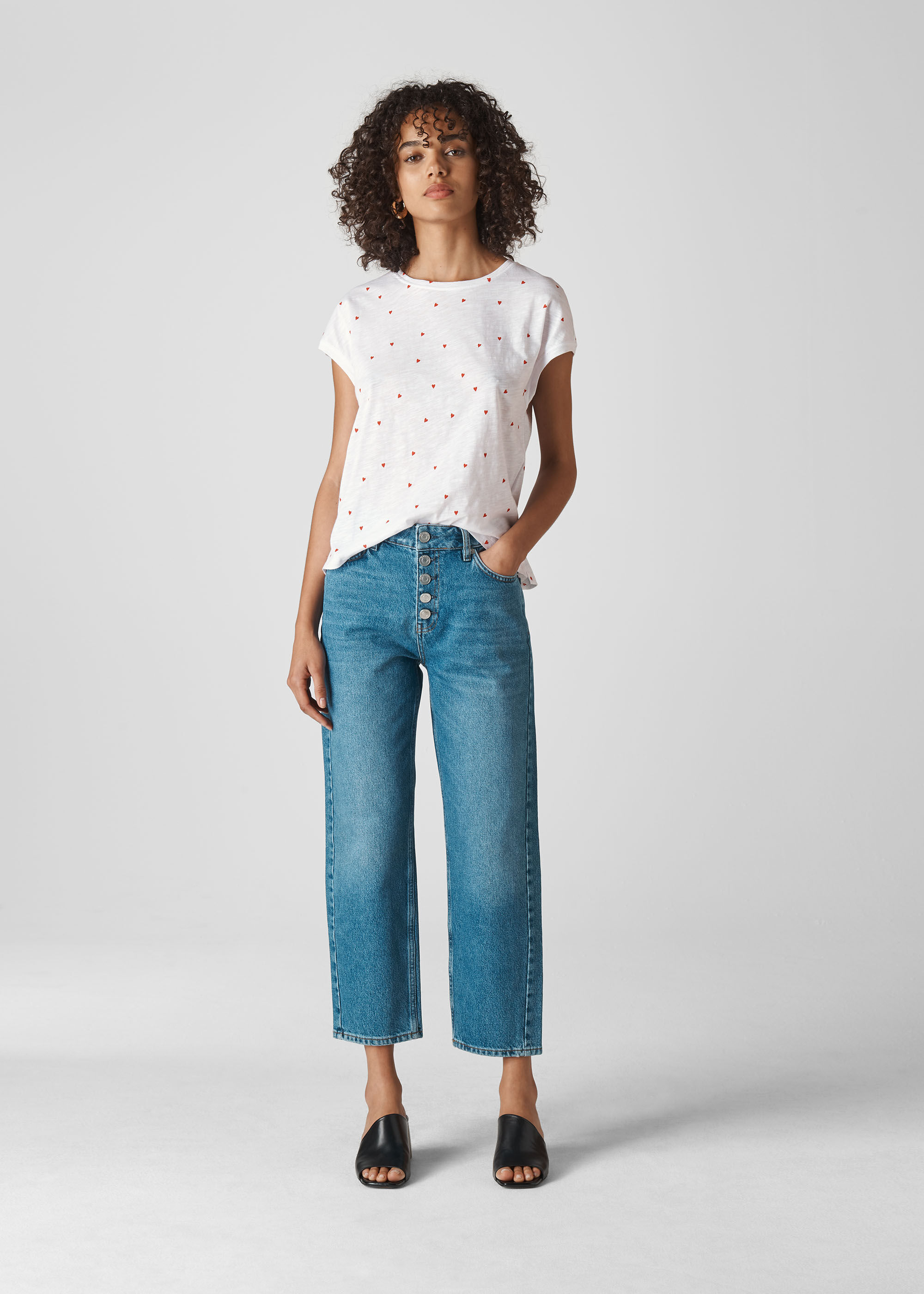 Whistles heart top embroidered sweatshirt