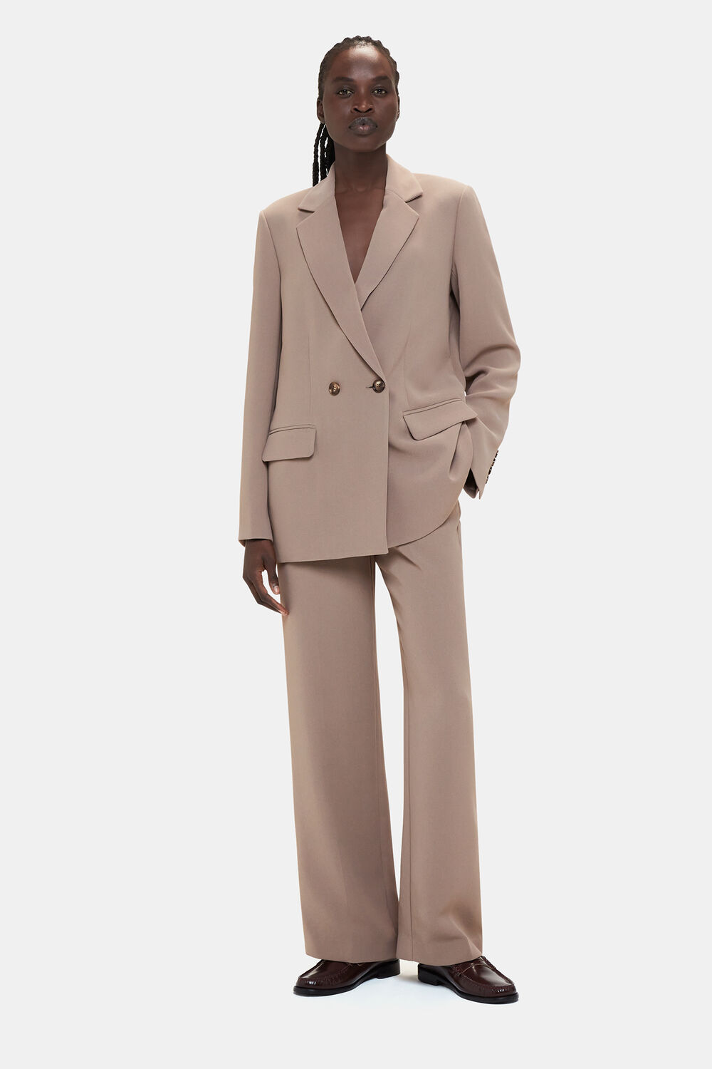 Taupe Nina Double Breasted Blazer