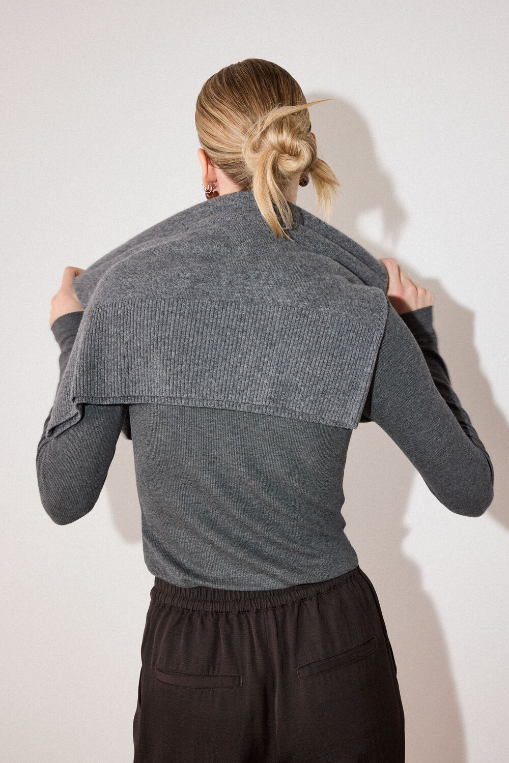 Dark Grey Essential Ribbed Polo