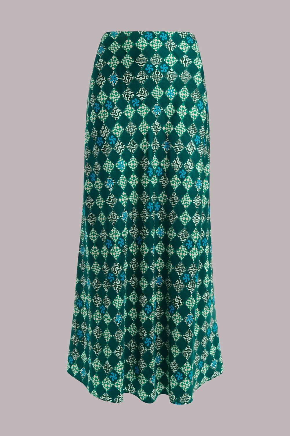 Silk Checkerboard Bias Skirt
