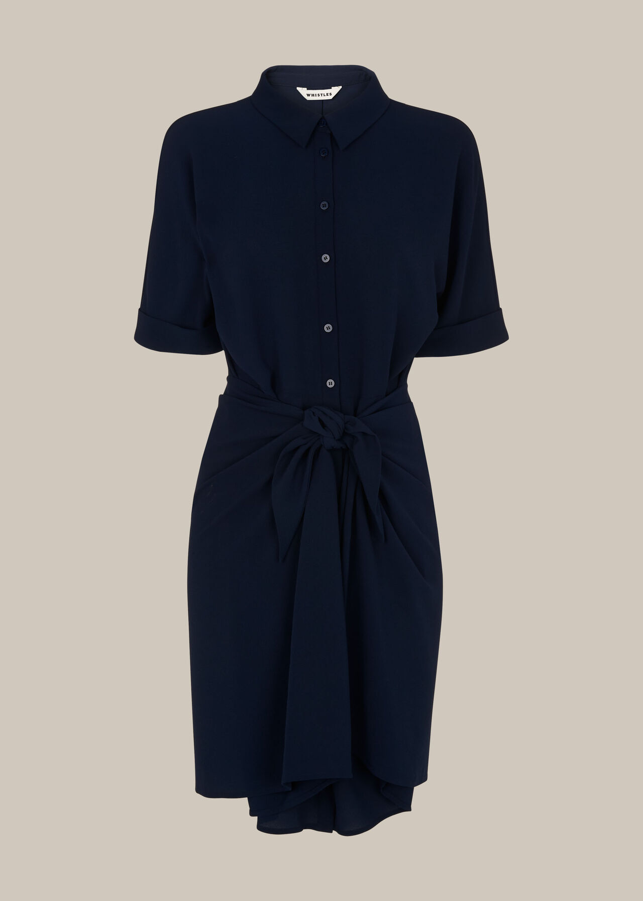 Dolly Tie Front Dress Navy