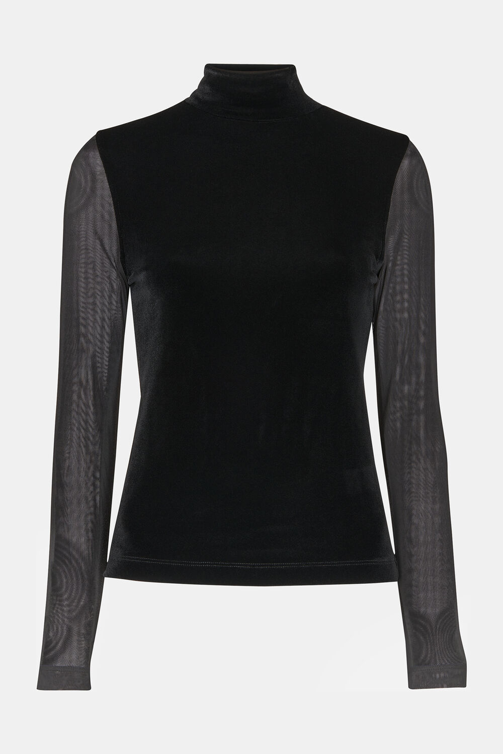 Velvet Mesh Sleeve Top