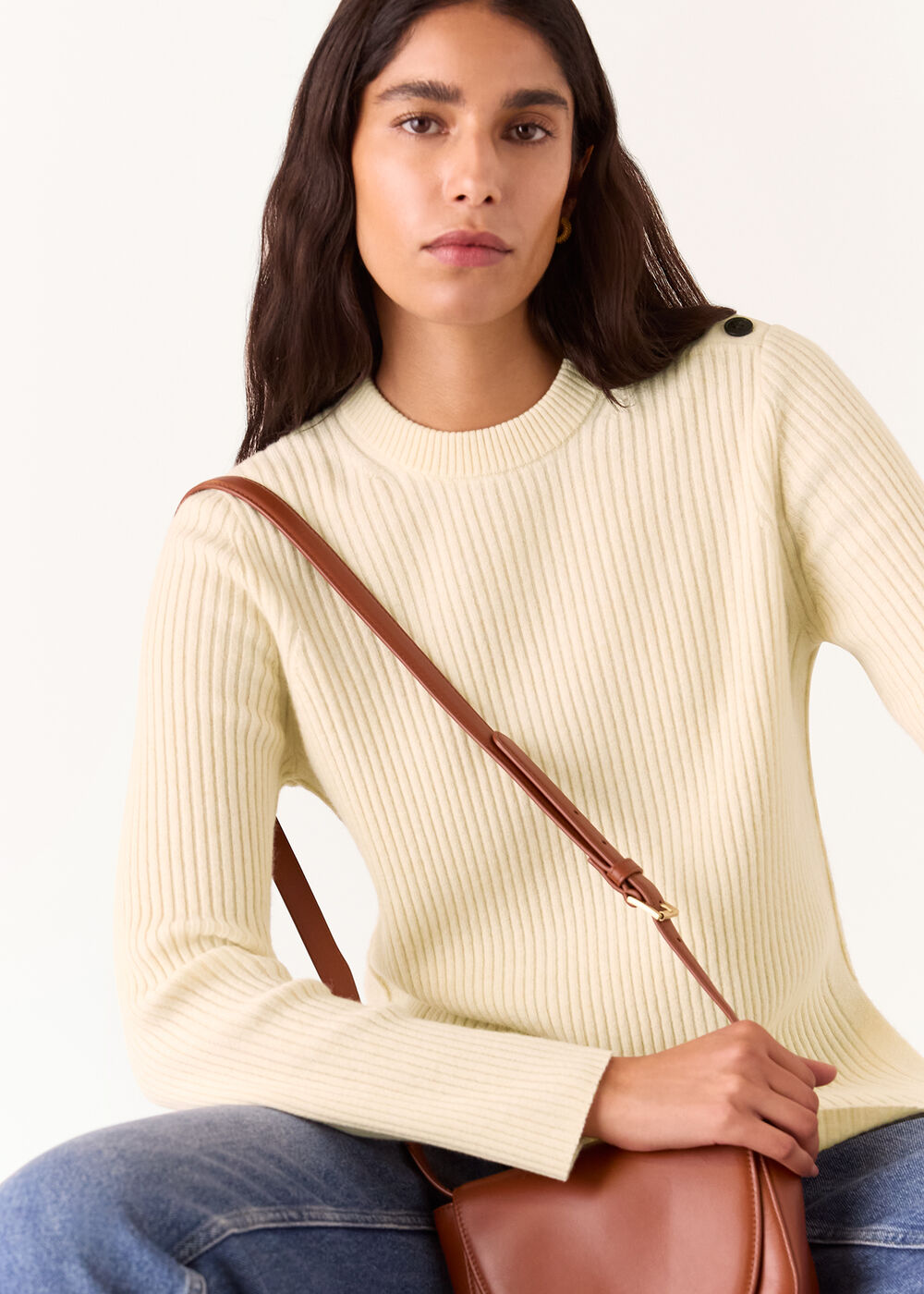 Button Detail Longline Knit