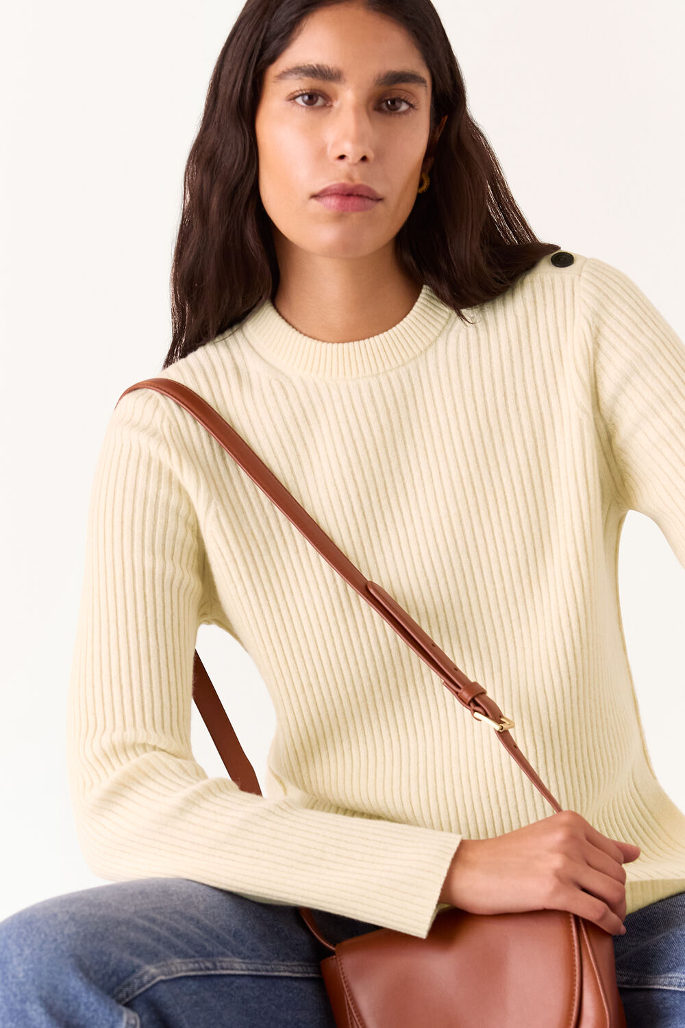 Button Detail Longline Knit