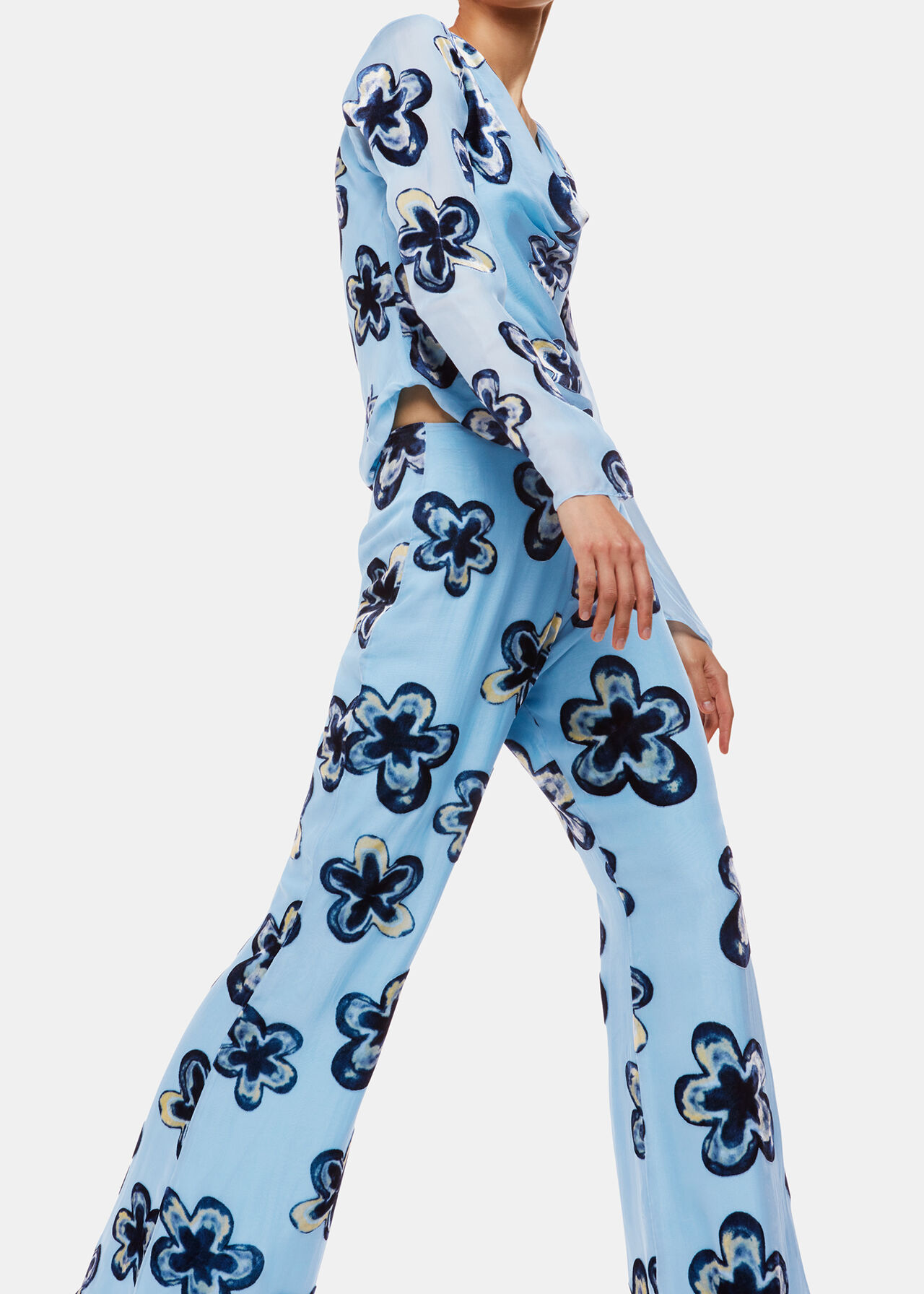 Hazy Floral Velvet Trousers