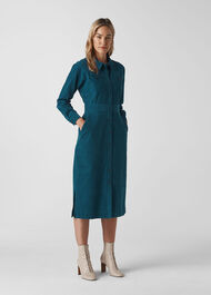 Romaine Cord Dress Teal