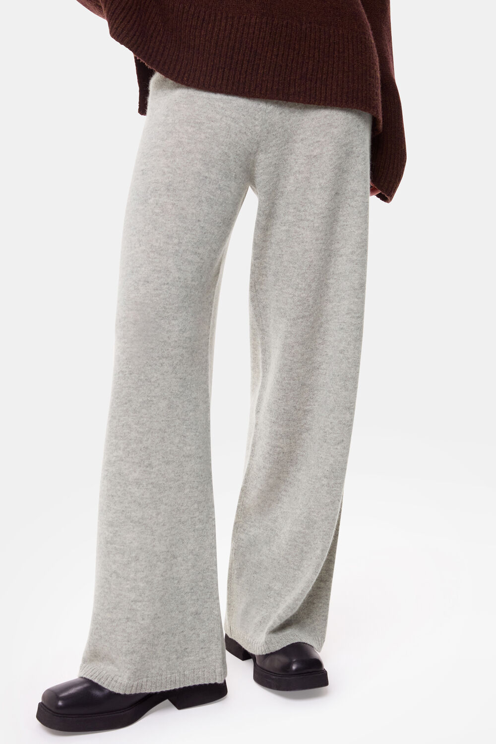 Grey Marl Cashmere Straight Leg Jogger