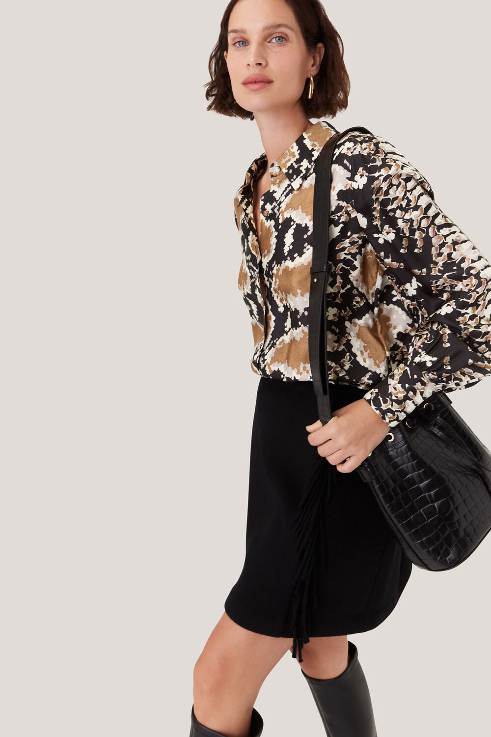 Silk Snake Oversized Shirt