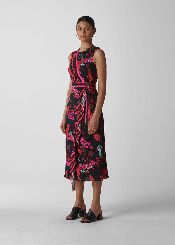 Scarf Print Wrap Dress