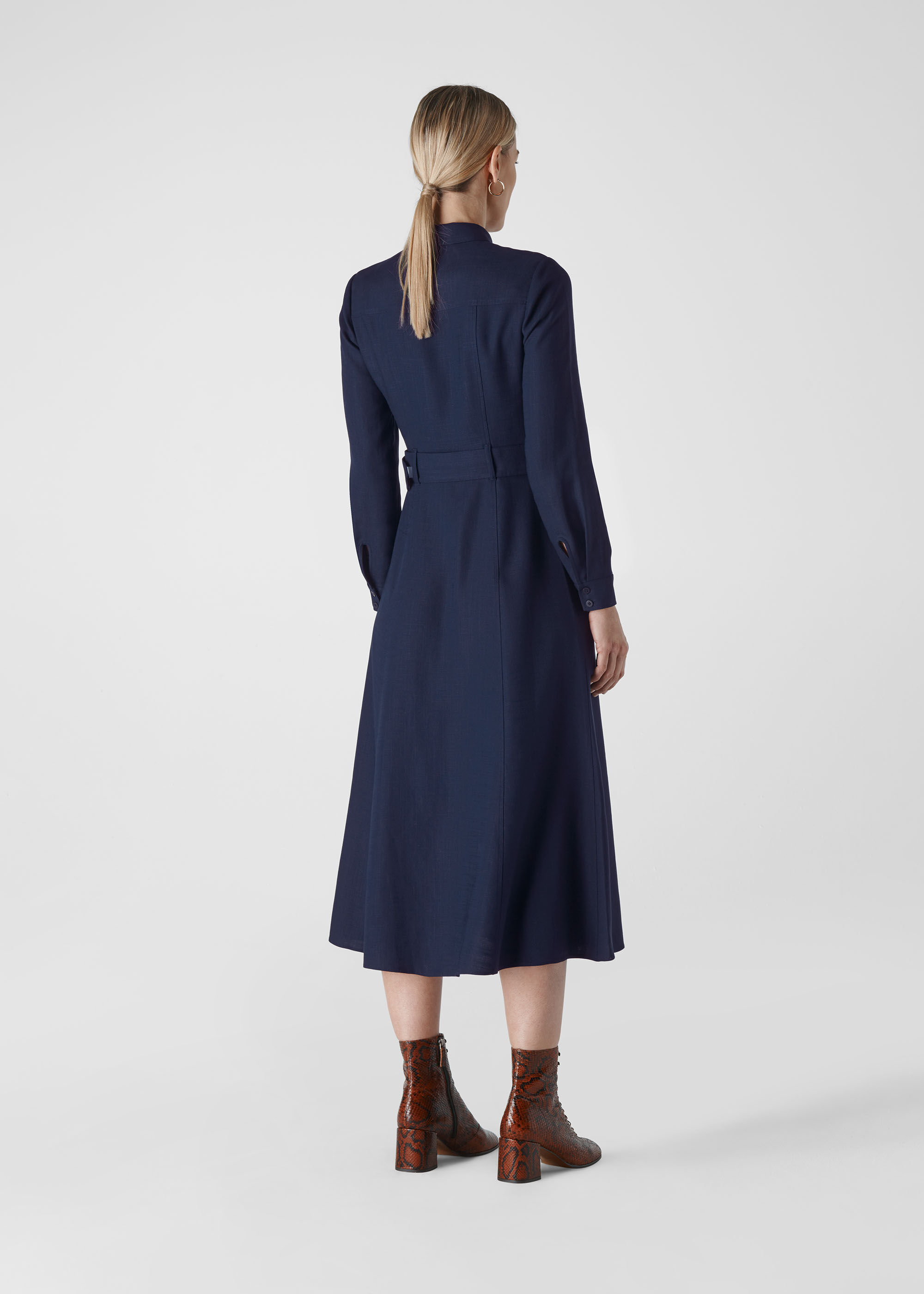 Whistles military outlet tie front dress