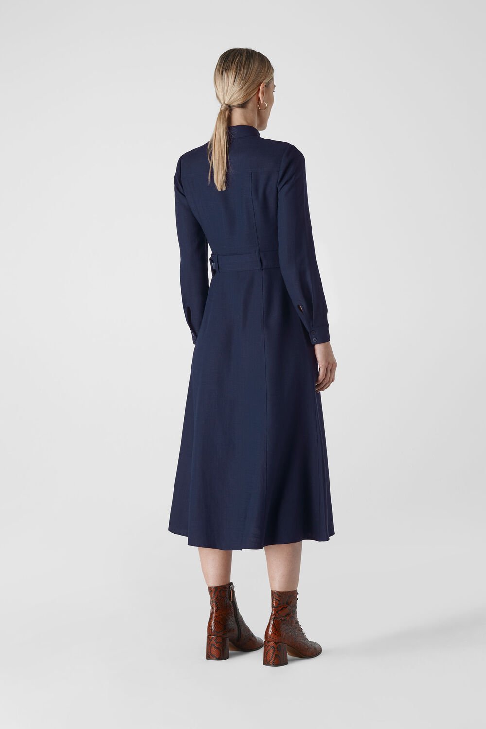 Military Shirt Dress Navy