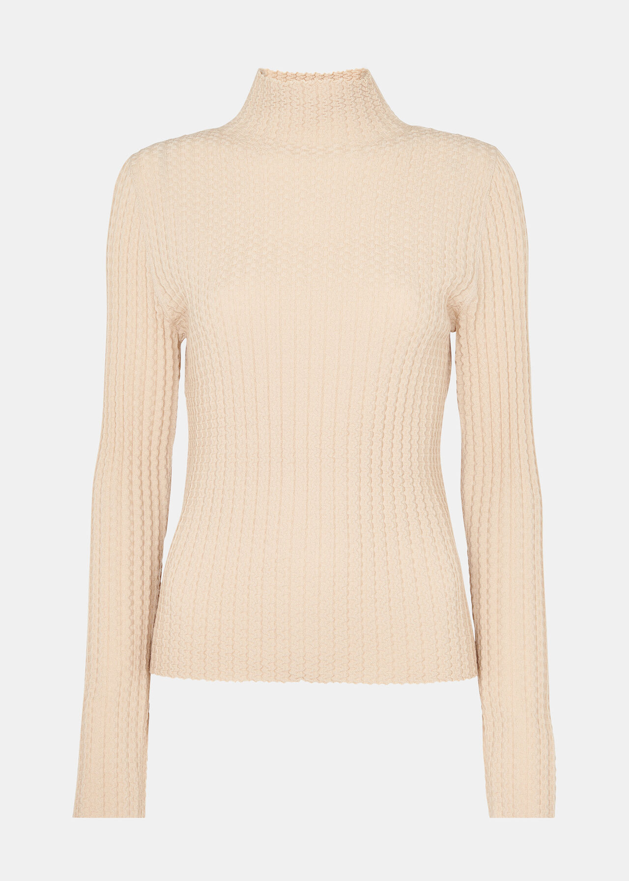 Textured Detail High Neck Knit