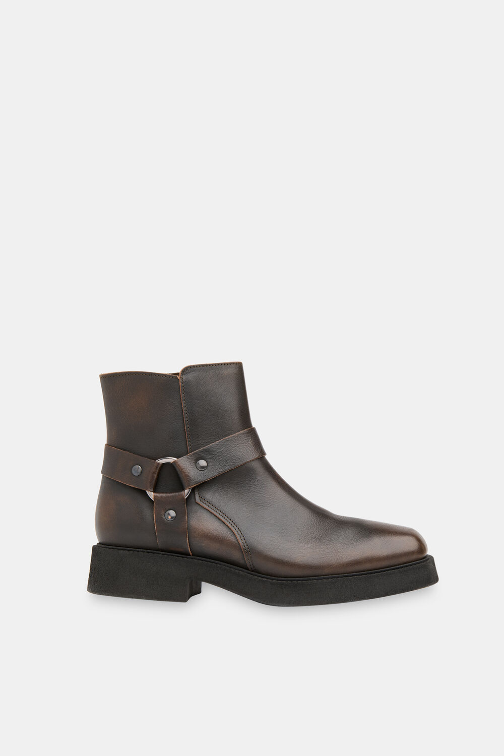 Brown Matteo Burnished Biker Boot