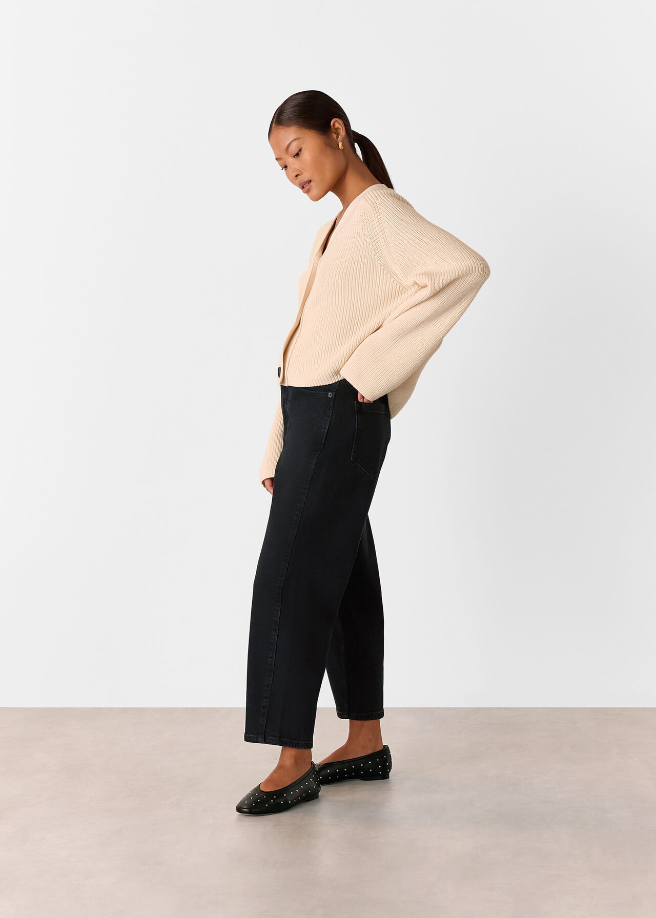 Petite Stretch Barrel Leg Jean