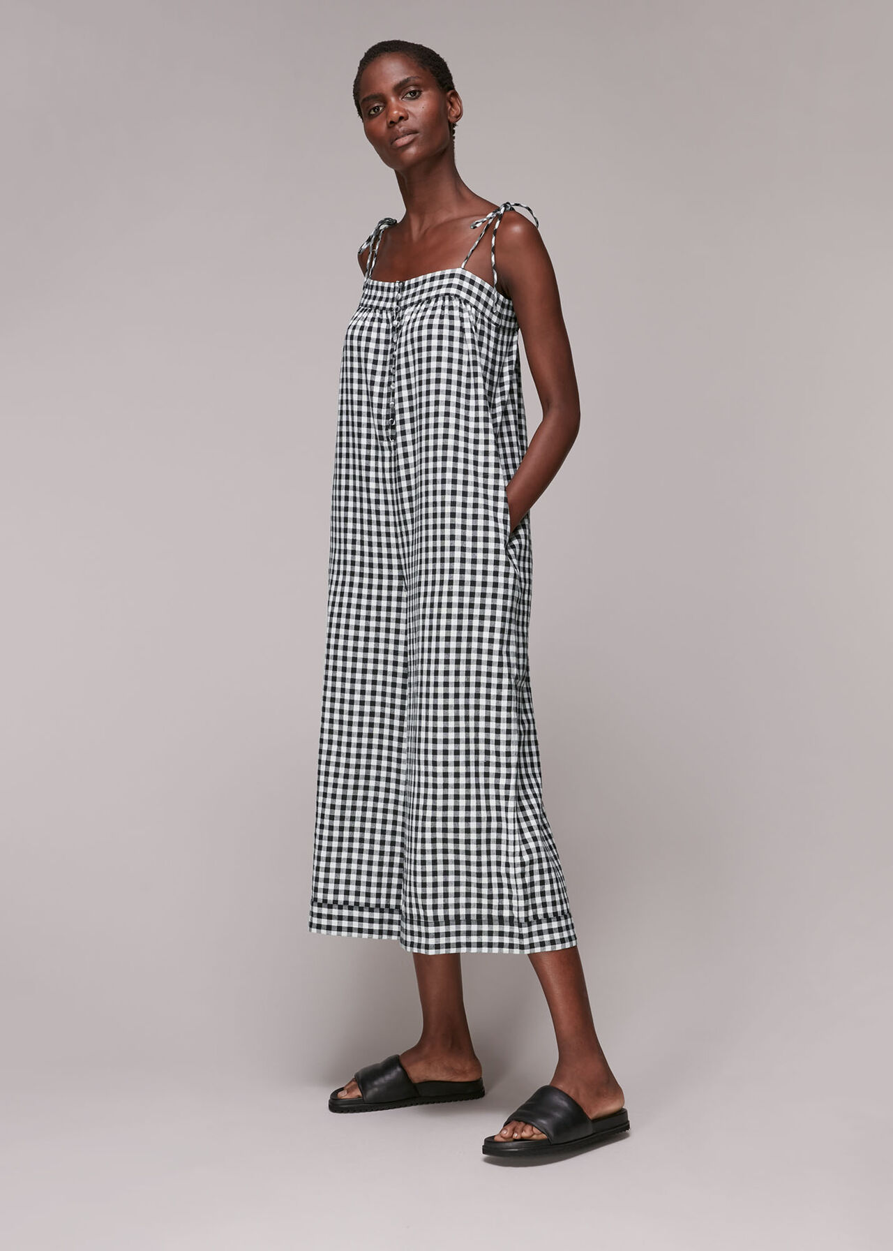 Penny Tie Gingham Jumpsuit