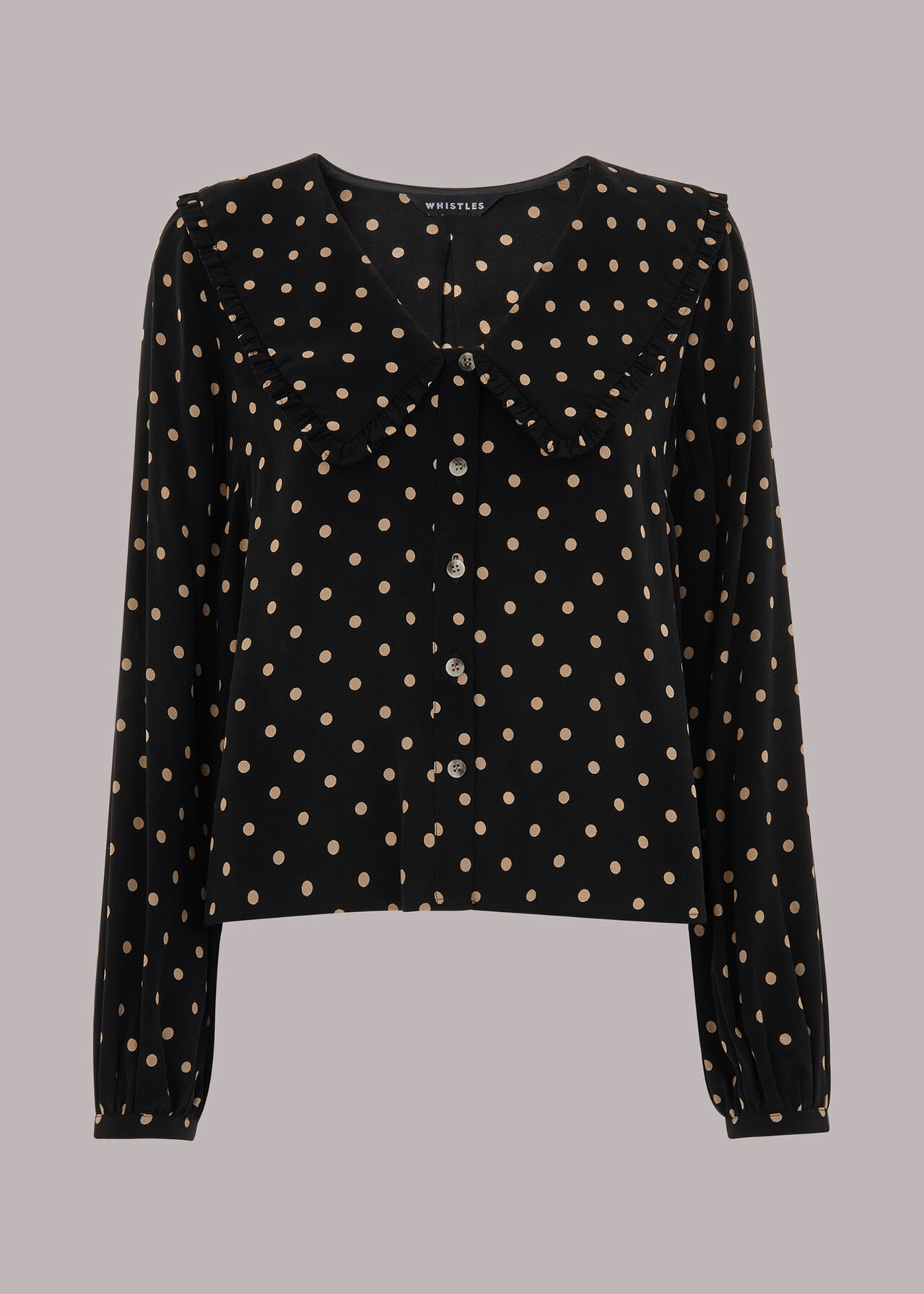 Spot Print Collar Top
