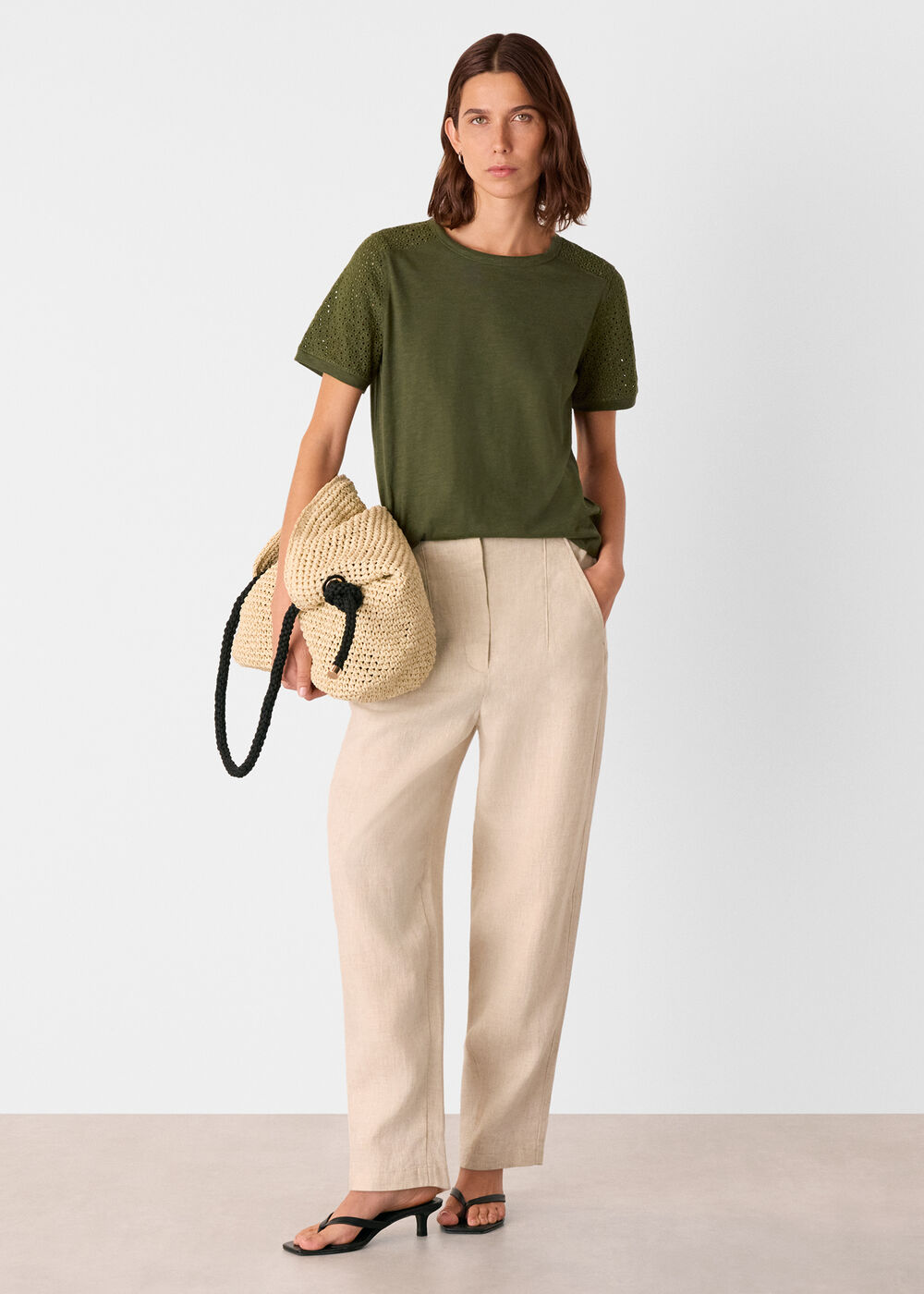 Broderie Sleeve Detail Tee