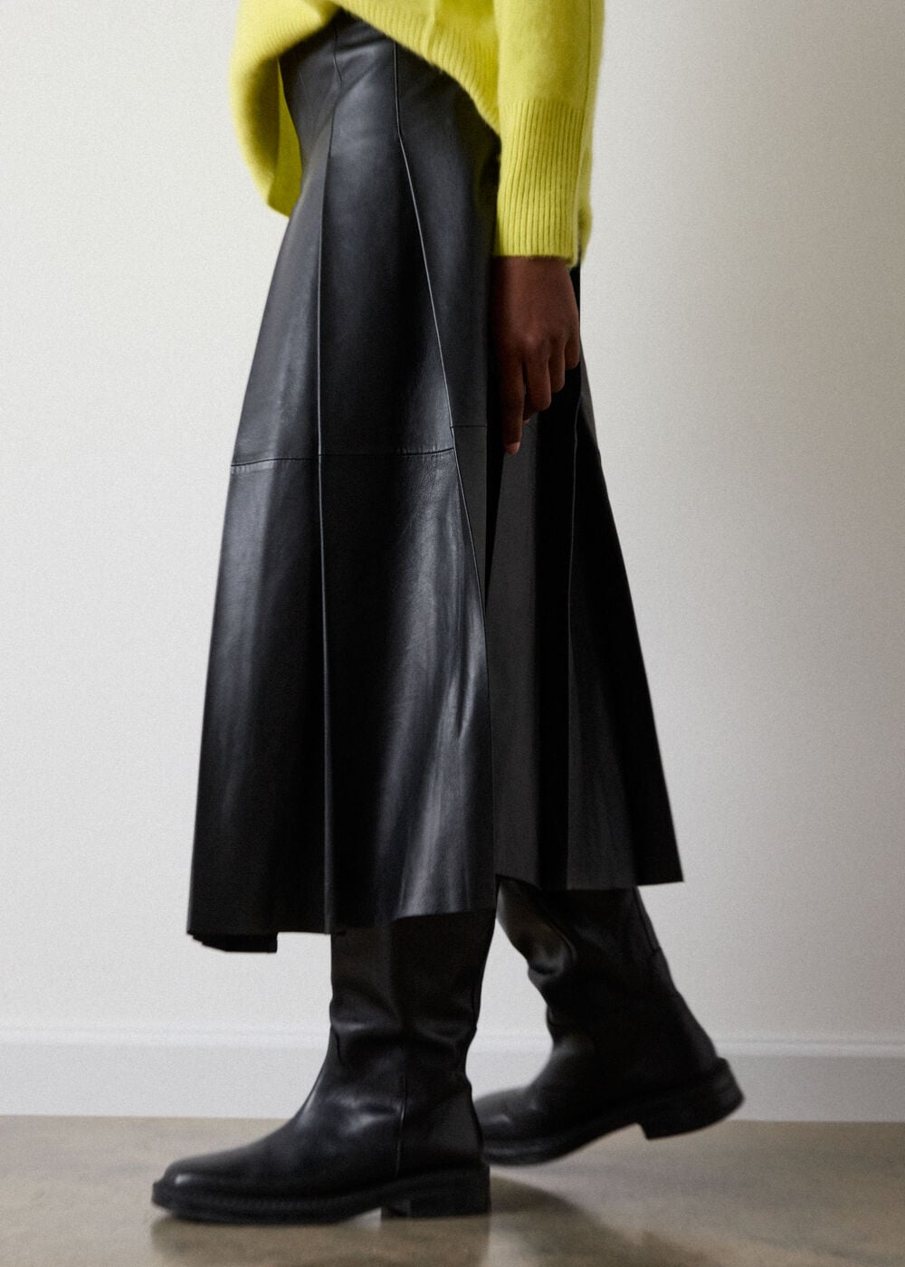 Black Leather Kilt Skirt