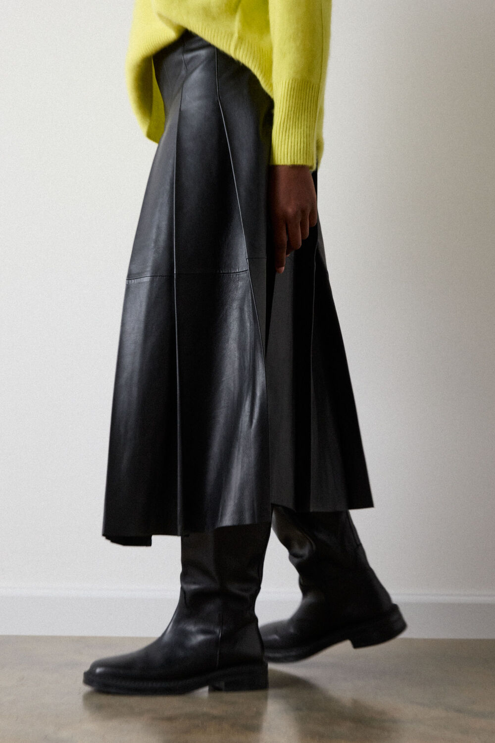 Black Leather Kilt Skirt
