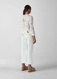 Cheeseplant Embroidered Shirt White/Multi