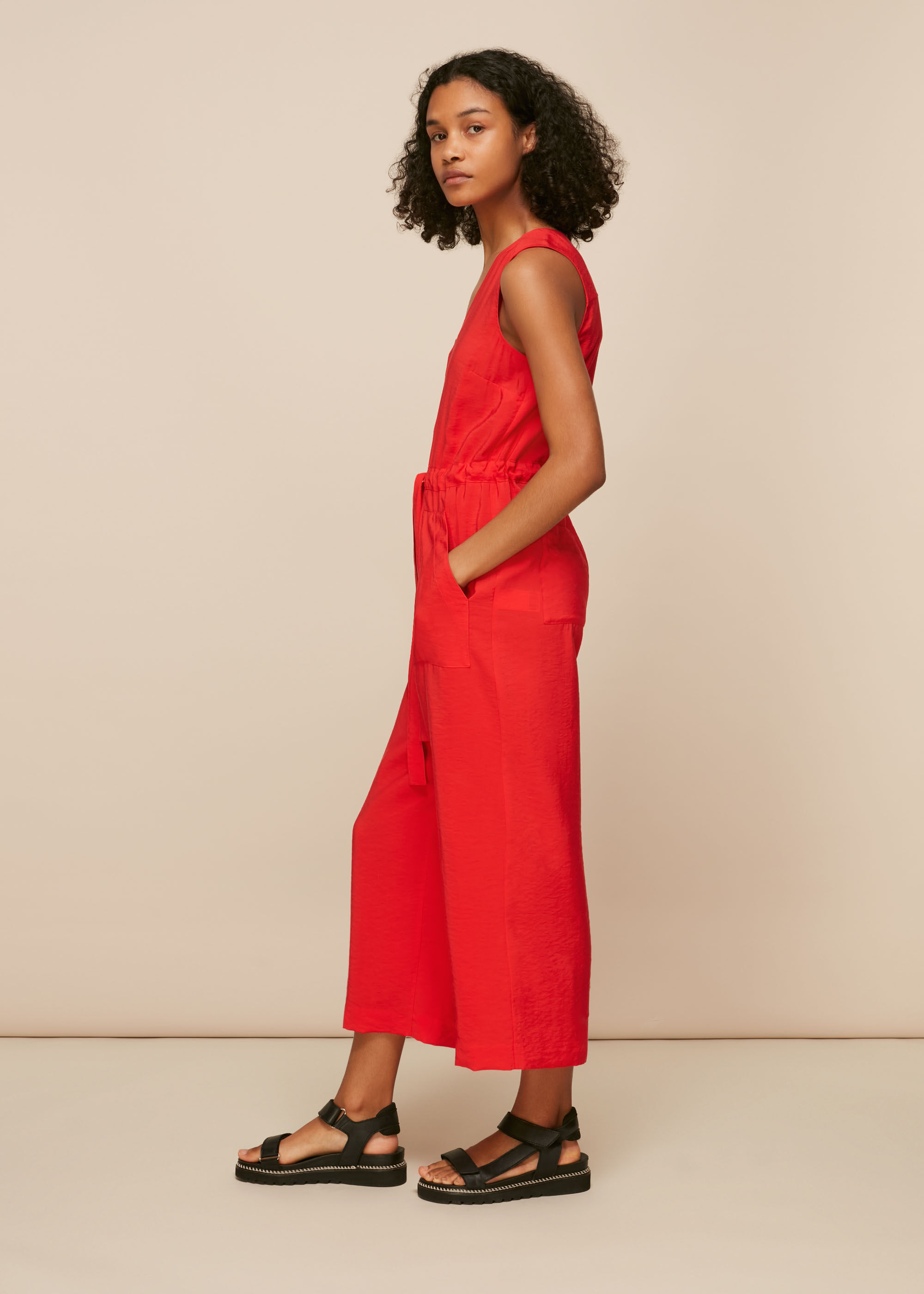 Solid Sleeveless Plus Size One Piece Bell Bottom Jumpsuit - The Little  Connection