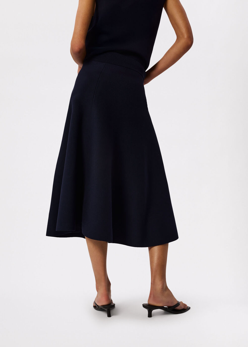 Knitted Ribbed Midi Skirt