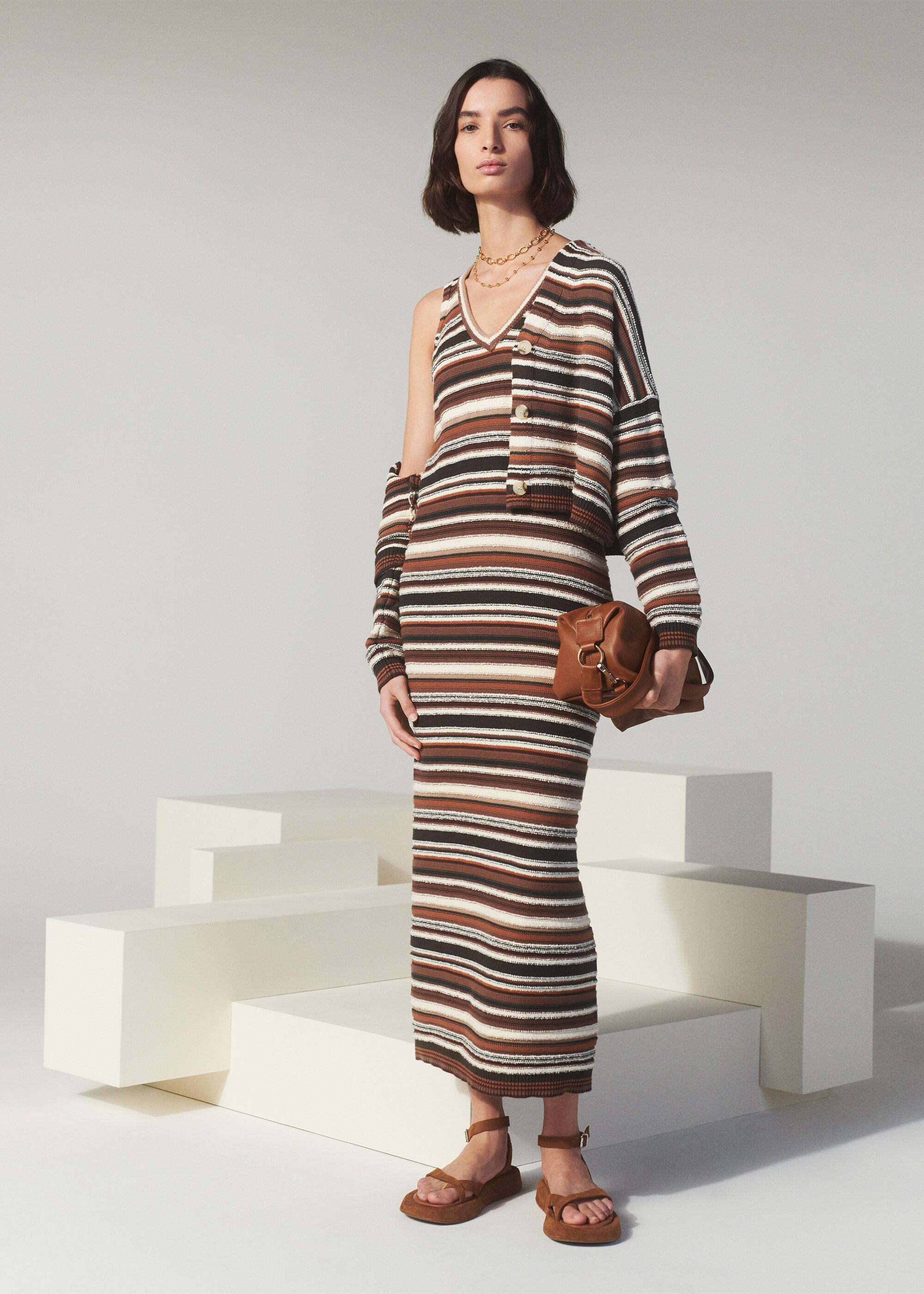 Multicolour Willow Striped Knitted Dress