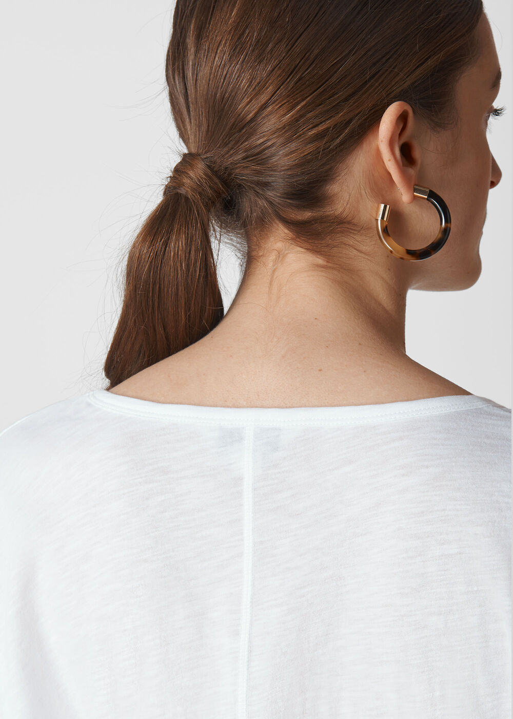 Cotton Scoop Neck Top White