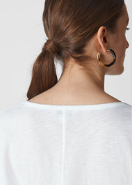 Cotton Scoop Neck Top White