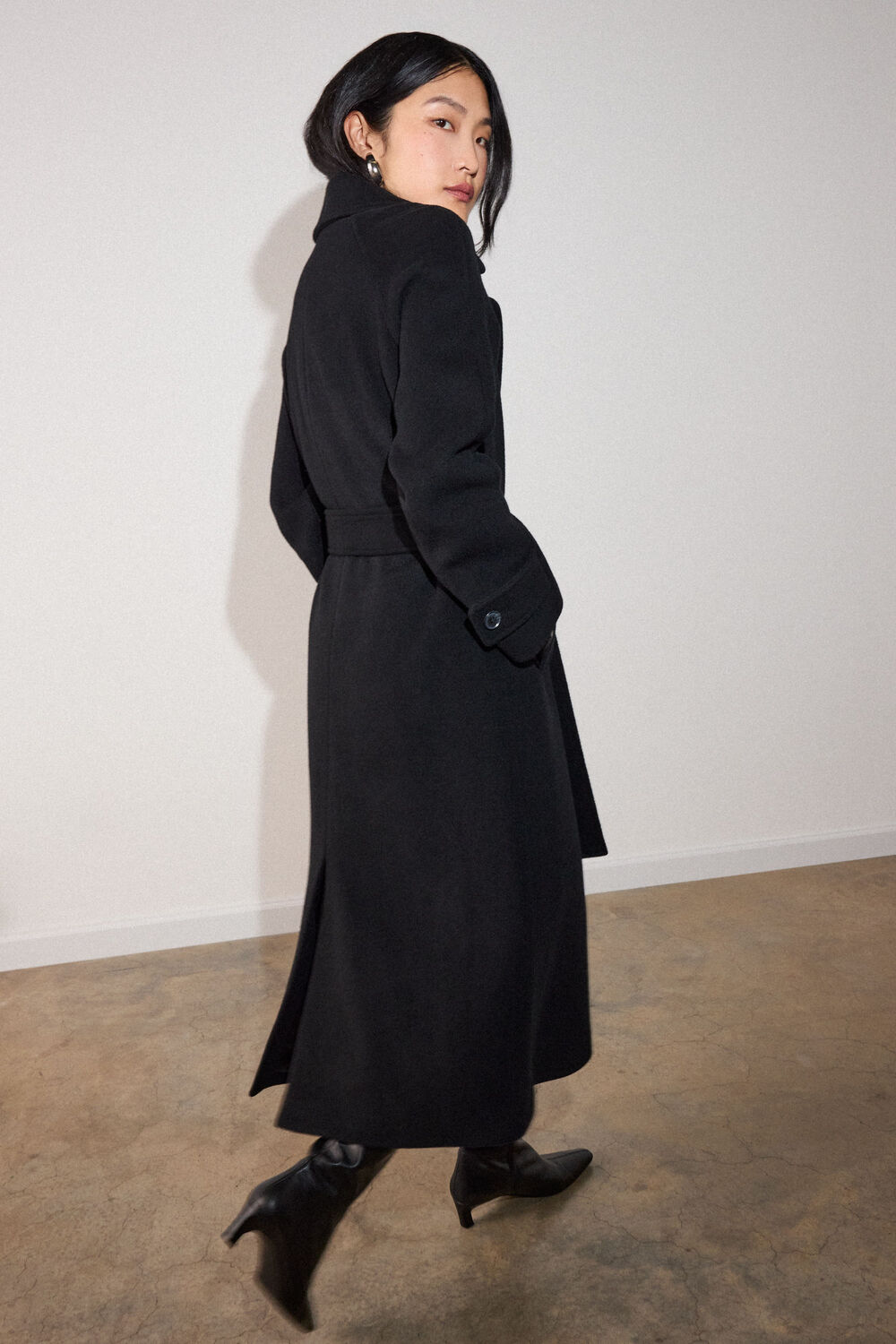 Belted Wool Rich Trench Coat