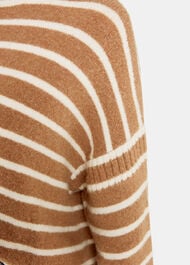 Stripe Rib Detail Funnel Knit