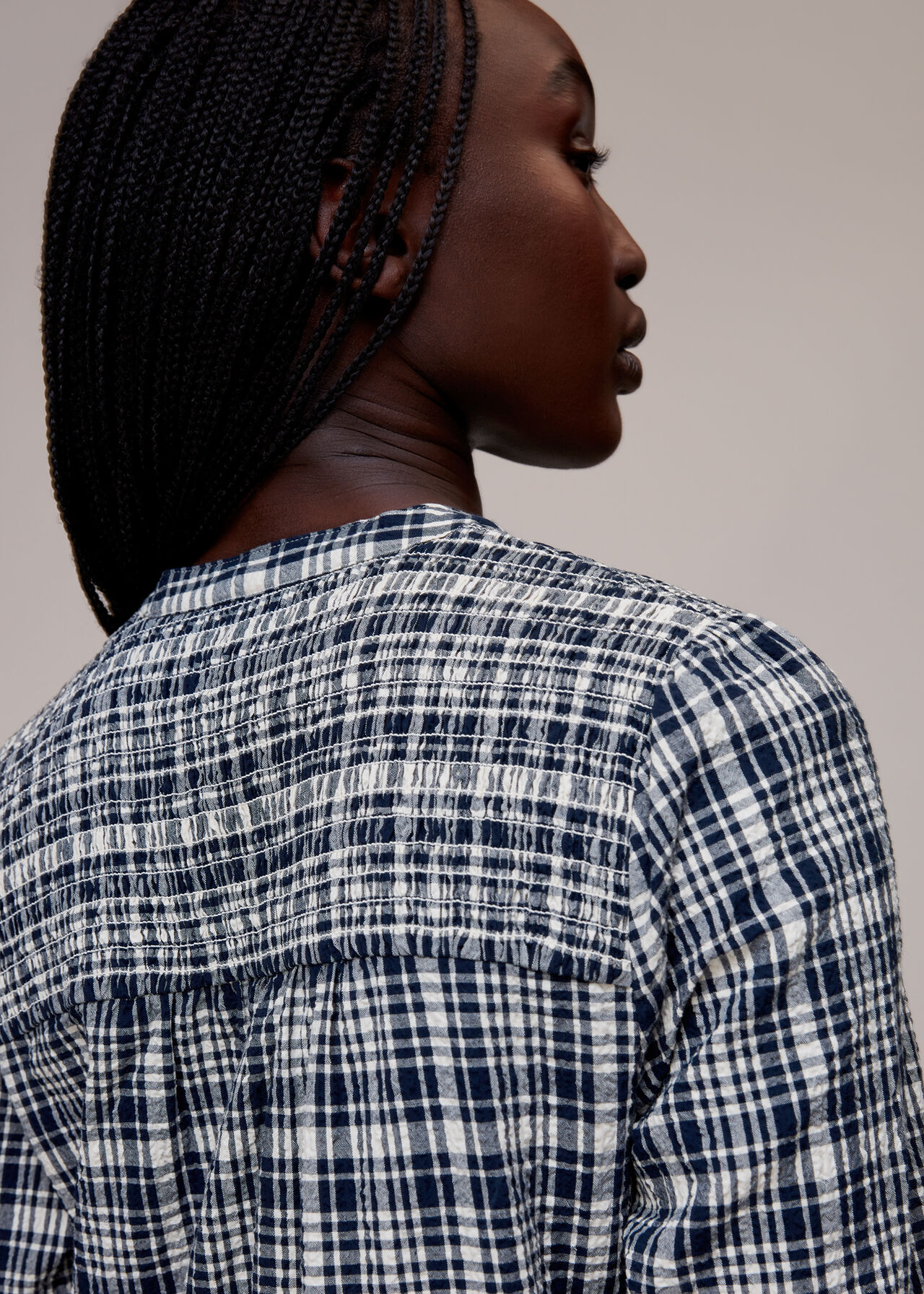 Seersucker Check Flippy Dress
