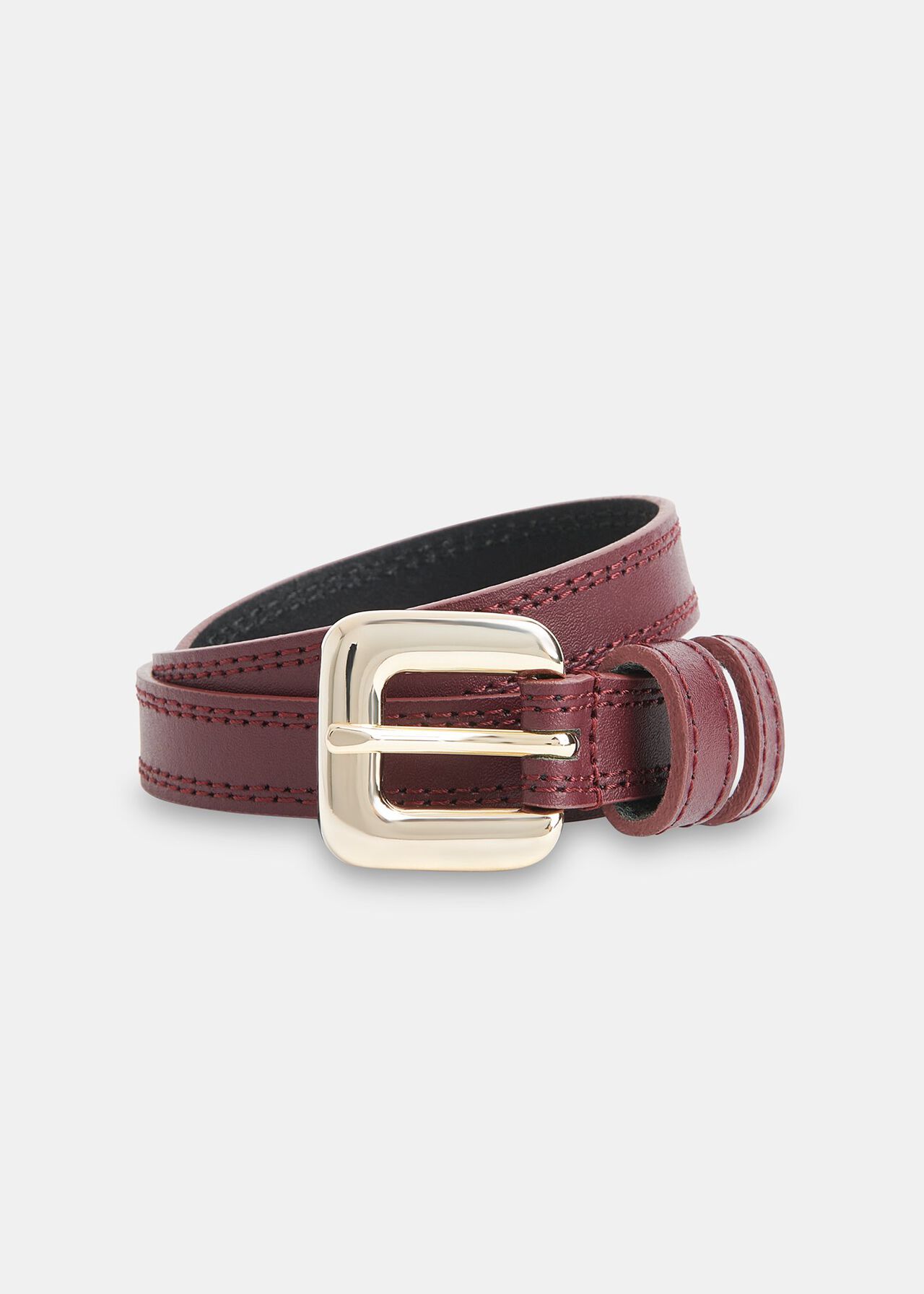 Plum Square Buckle Belt | WHISTLES