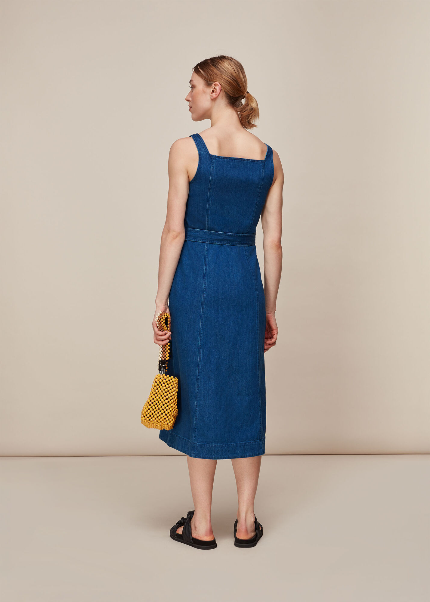 Denim Square Neck Denim Dress WHISTLES