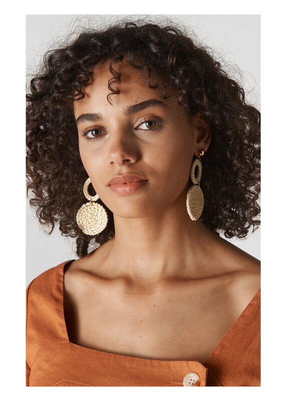 Statement Straw Weave Earring