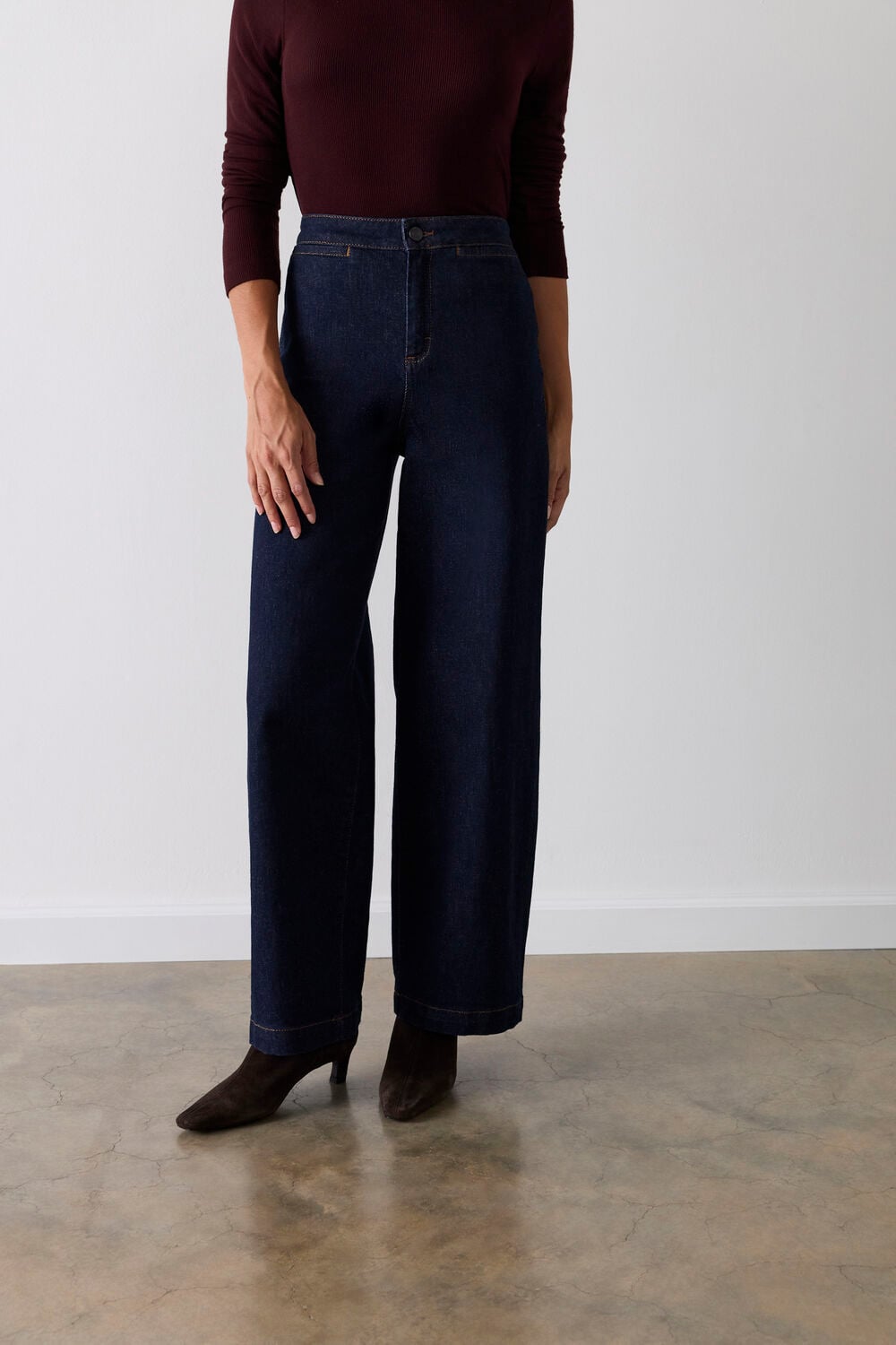 Dark Denim Stretch Full Length Jean