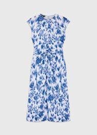 Blurred Floral Crepe Dress