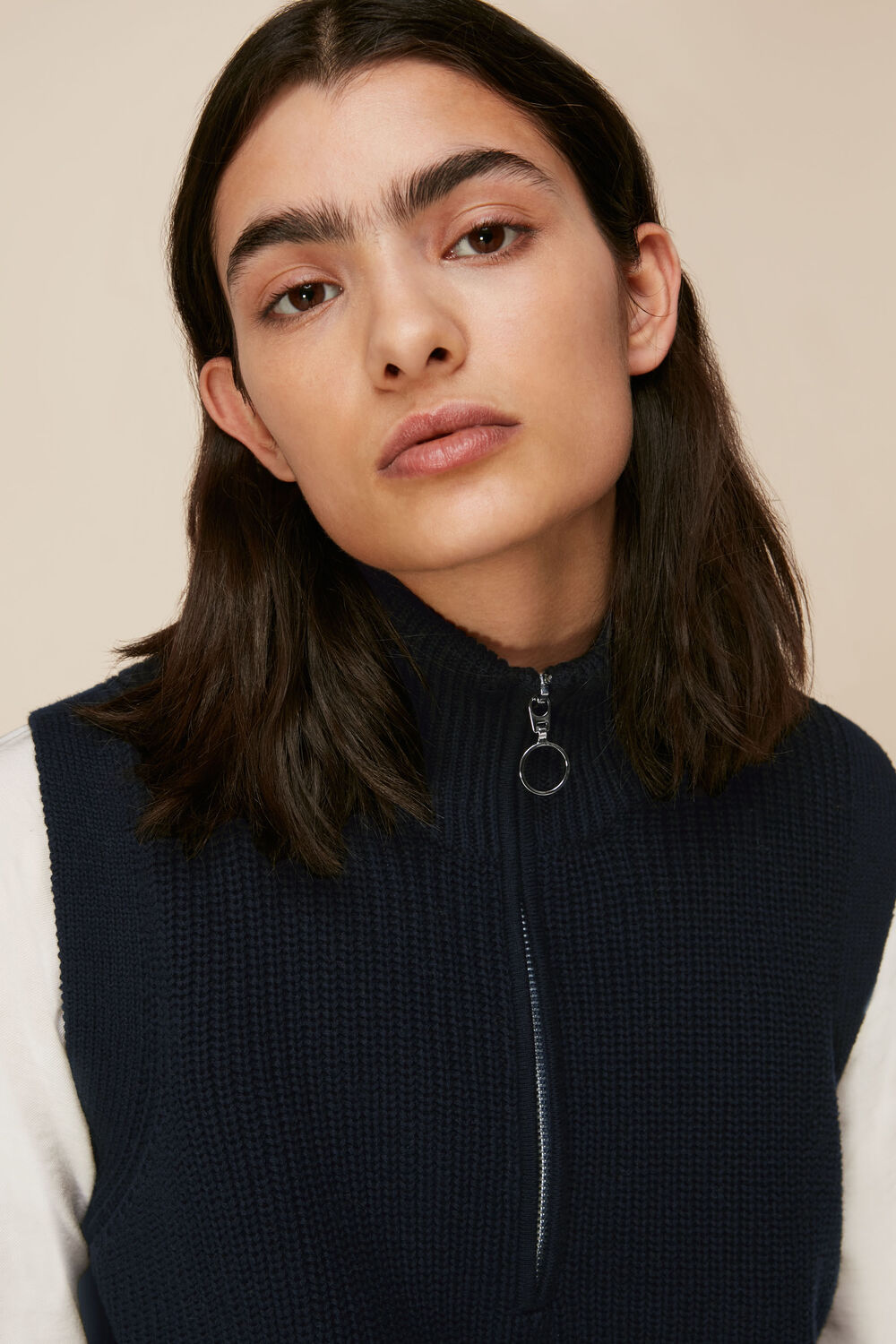 Half Zip Knitted Tank