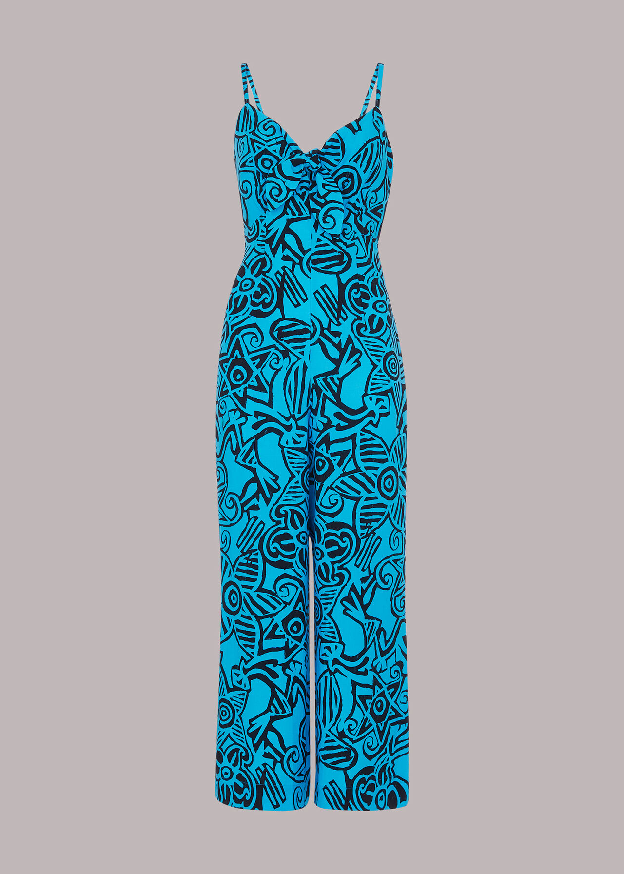 Starflower Print Tie Jumpsuit