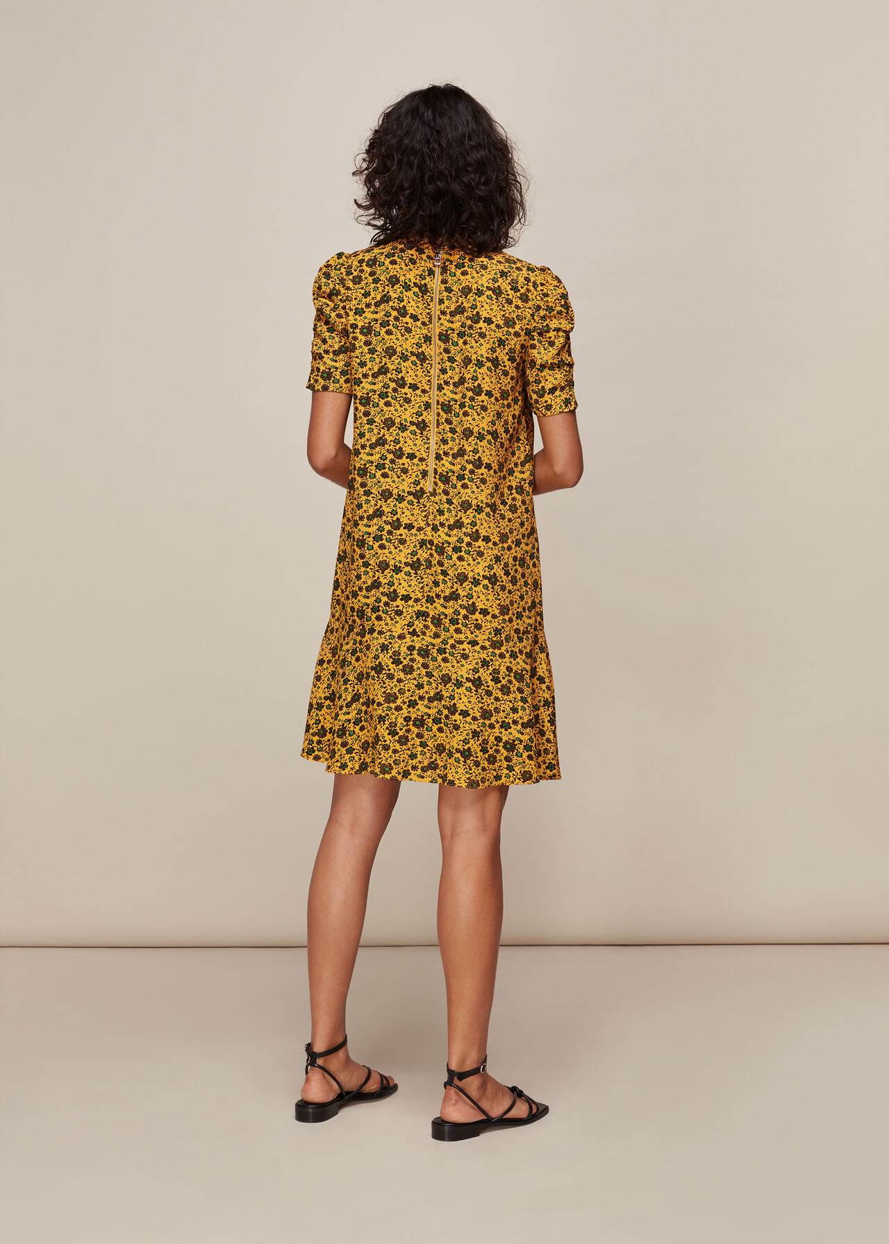 Yellow/Multi Trailing Daisy Dress WHISTLES Whistles UK