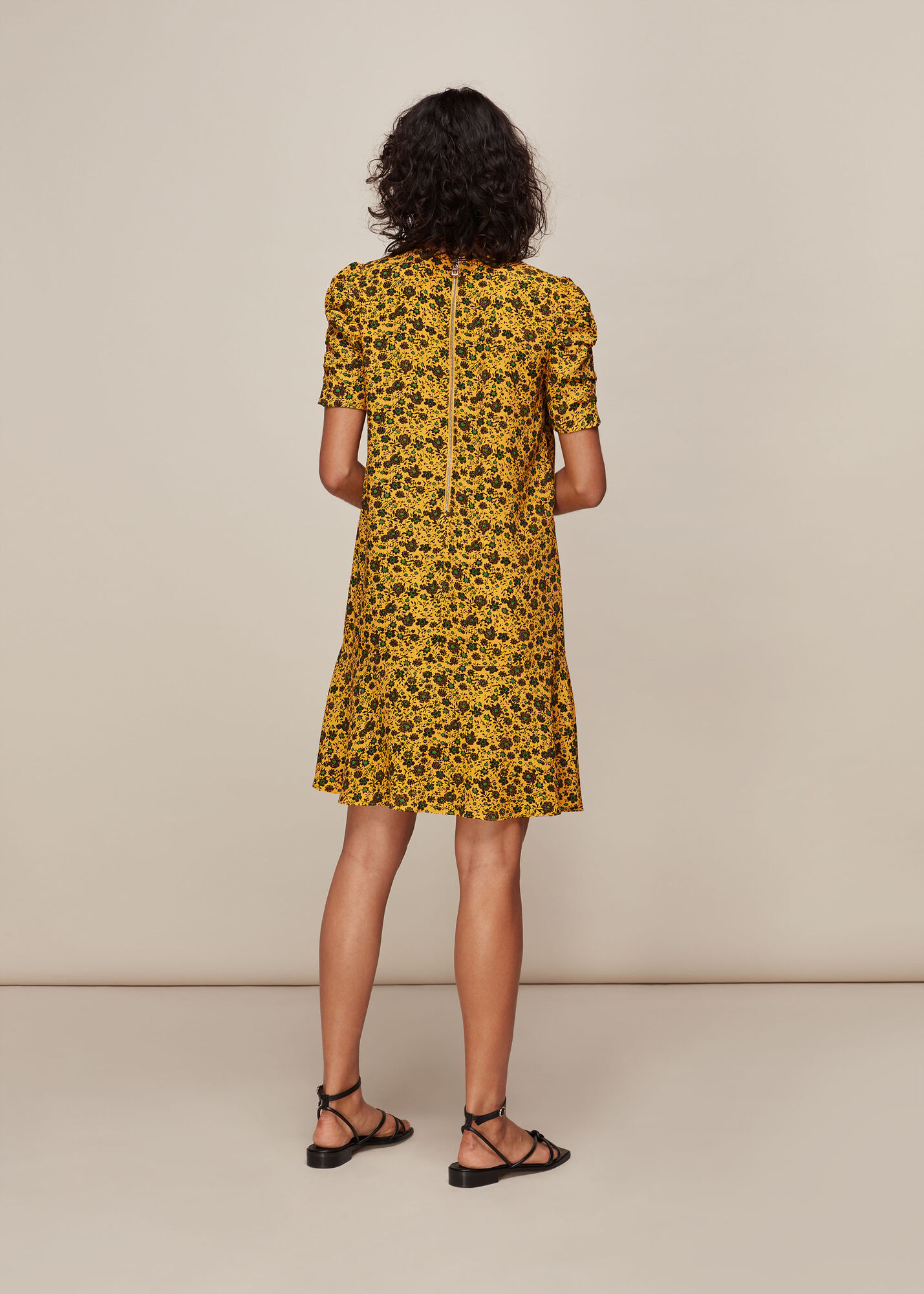 Yellow/Multi Trailing Daisy Dress WHISTLES Whistles UK