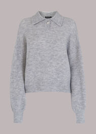 Jewel Button Collar Sweater