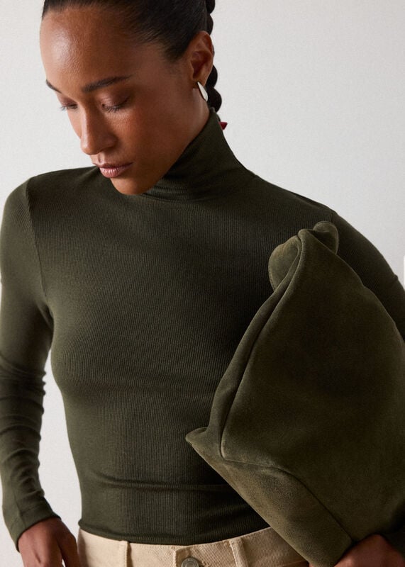 Khaki Essential Ribbed Polo
