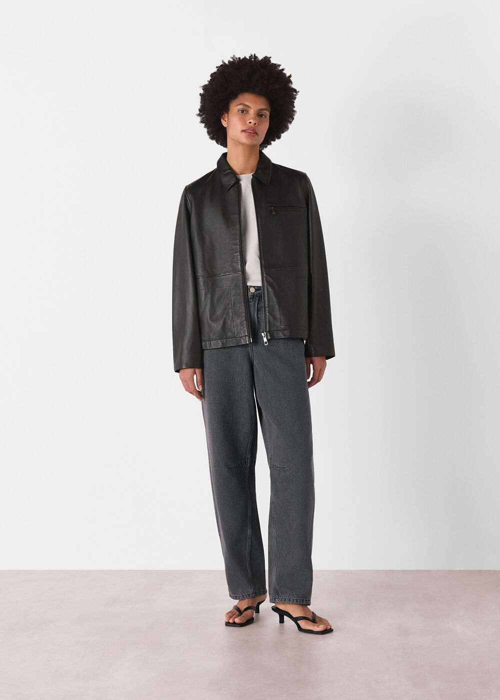 Kate Zip Leather Jacket