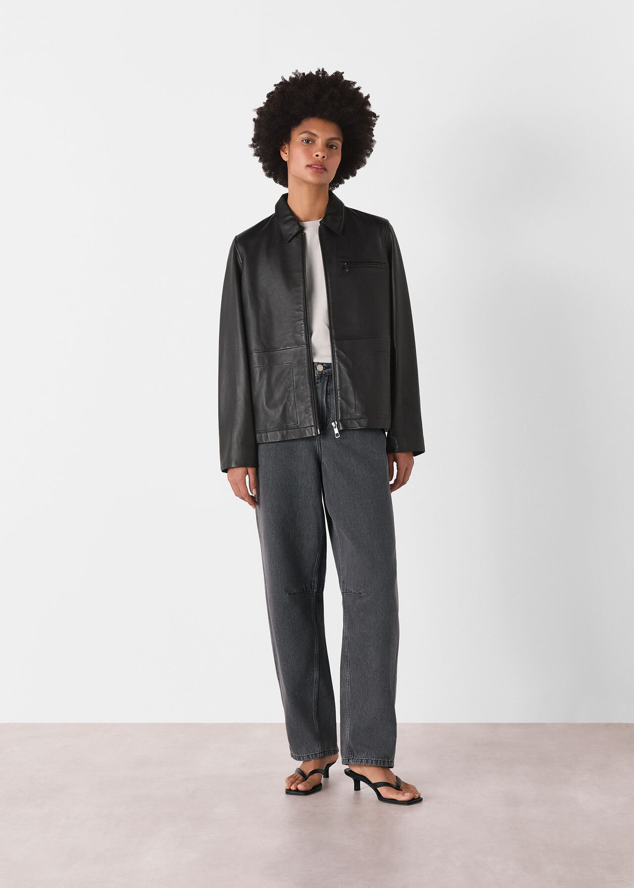 Kate Zip Leather Jacket