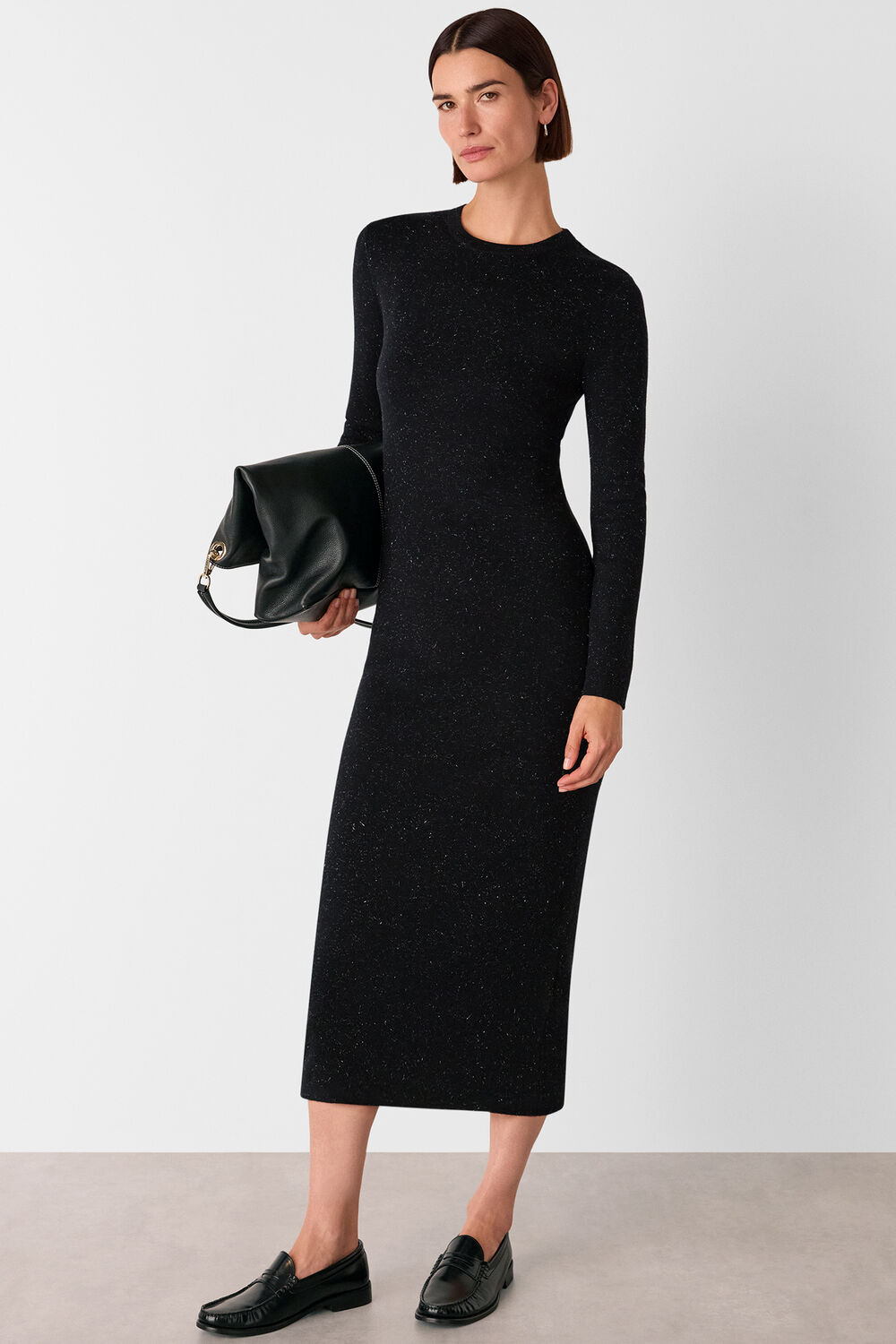 Black Annie Sparkle Knit Dress