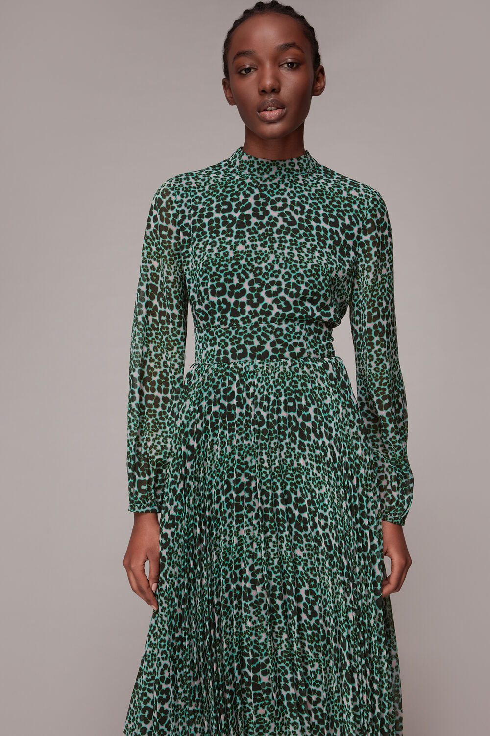 Petal Animal Pleated Dress
