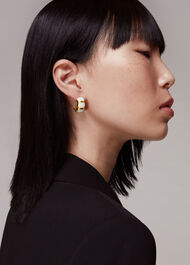 Enamel Hoop Earring
