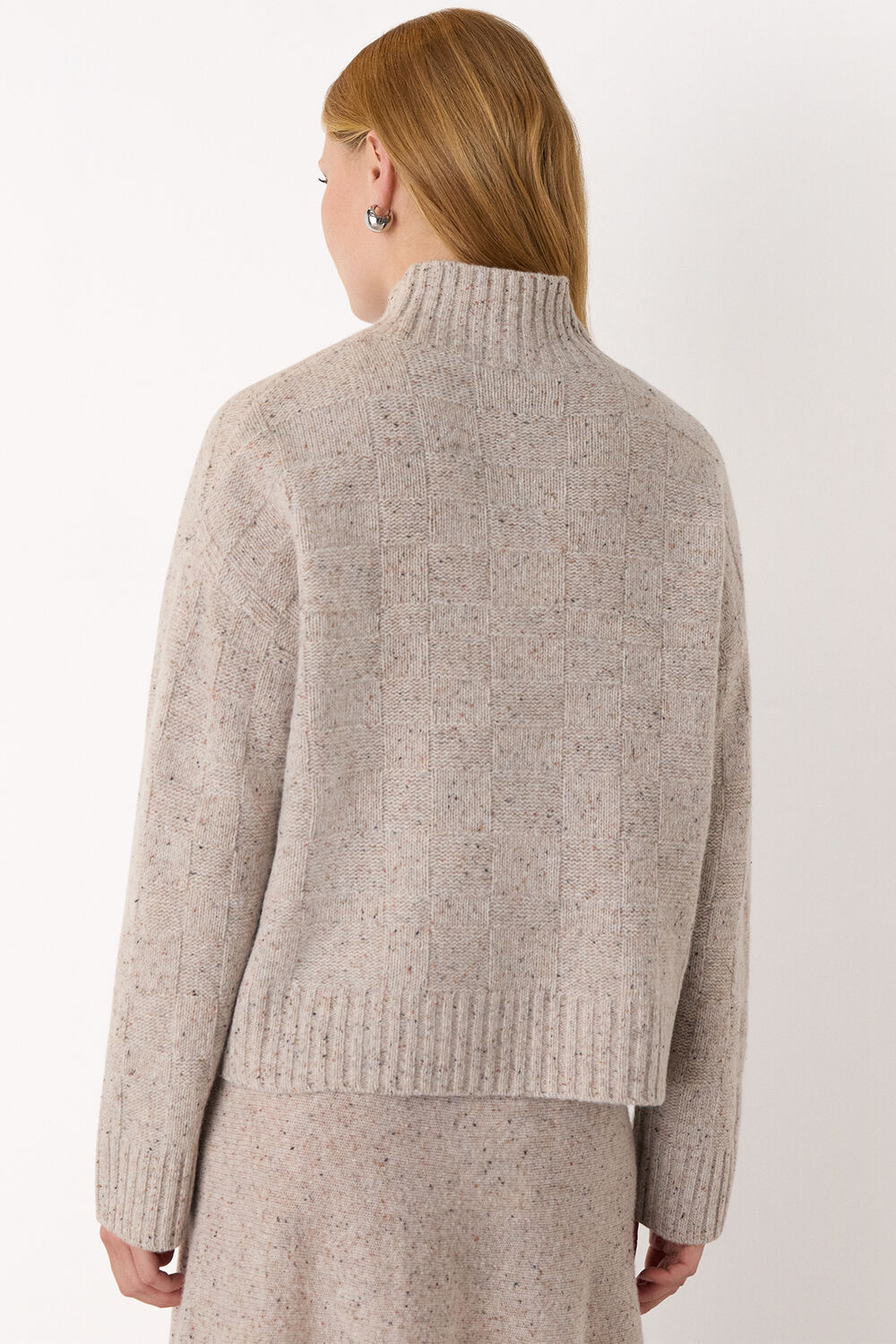 Wool Textured Check Knit