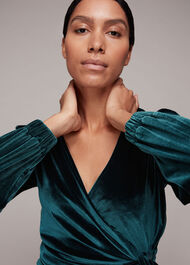 Velvet V Neck Wrap Top